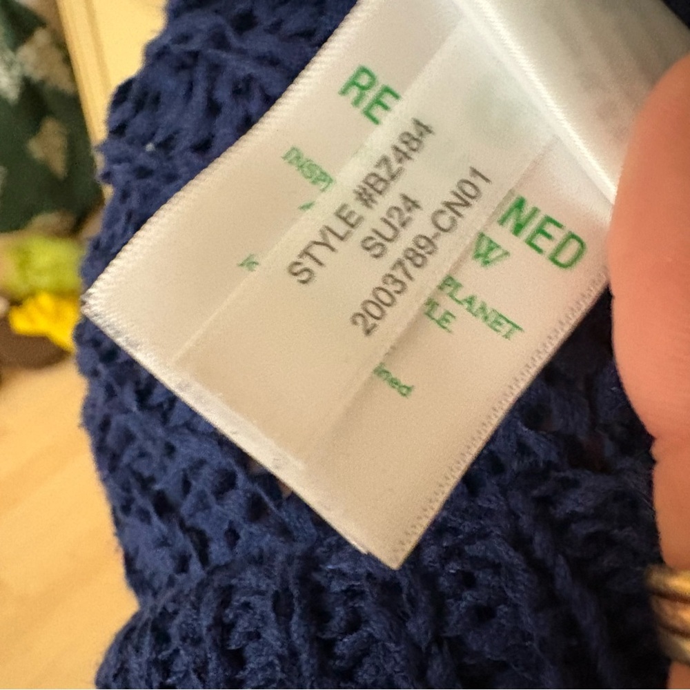 J CREW Textured Sailor Cardigan Sweater Blue White Size Medium Preppy‎ Nautical - Picture 10 of 12